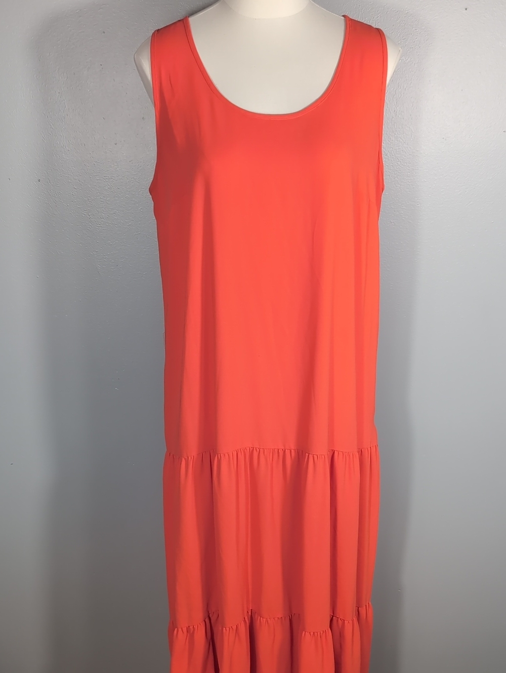 Elizabeth & James orange tiered sleeveless maxi dress, Sz.L. - Picture 2 of 7